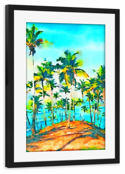 Poster mit Rahmen schwarz "Seas the Day #painting" artboxONE - Natur