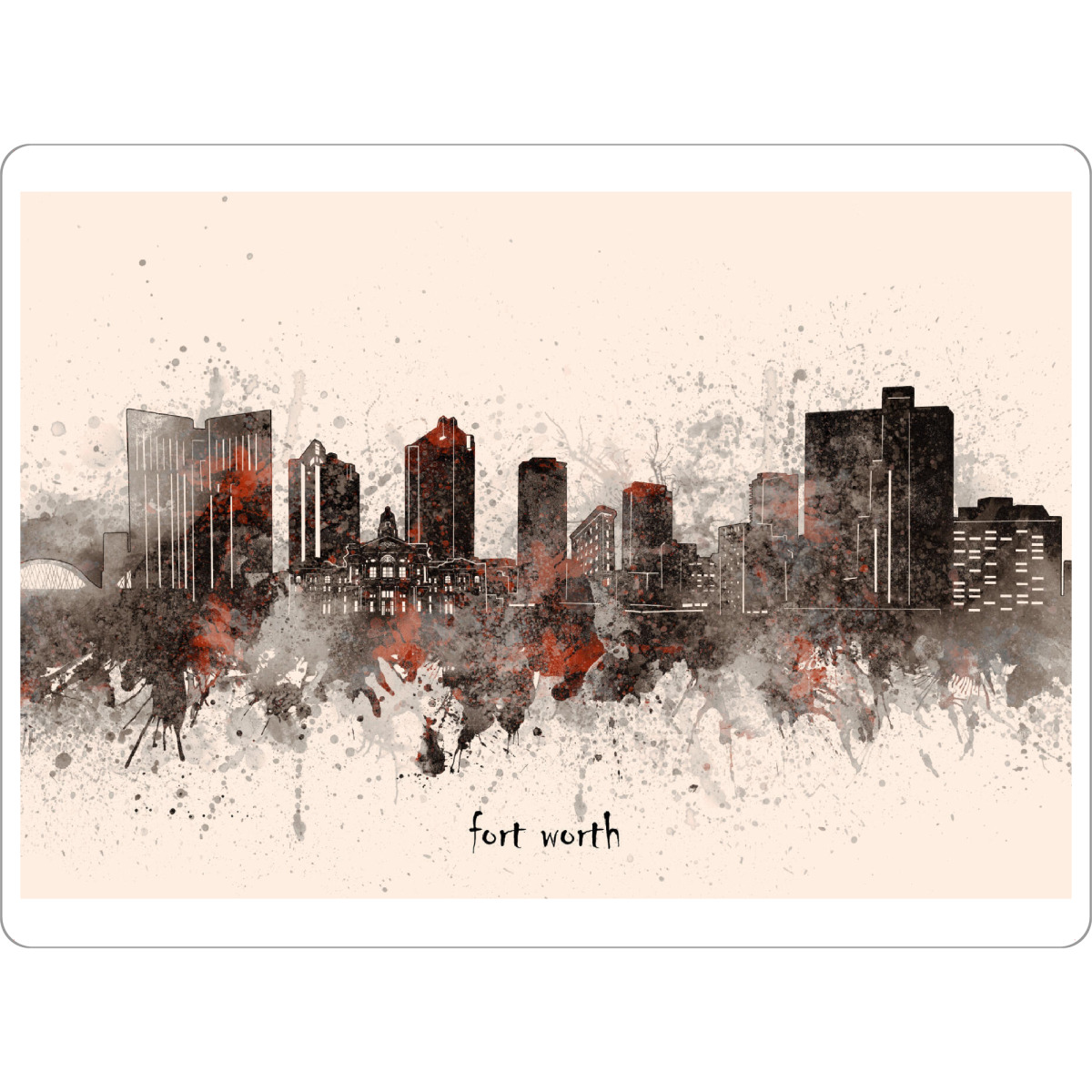 Tischset "Fort worth skyline beige" artboxONE - Städte,Architektur