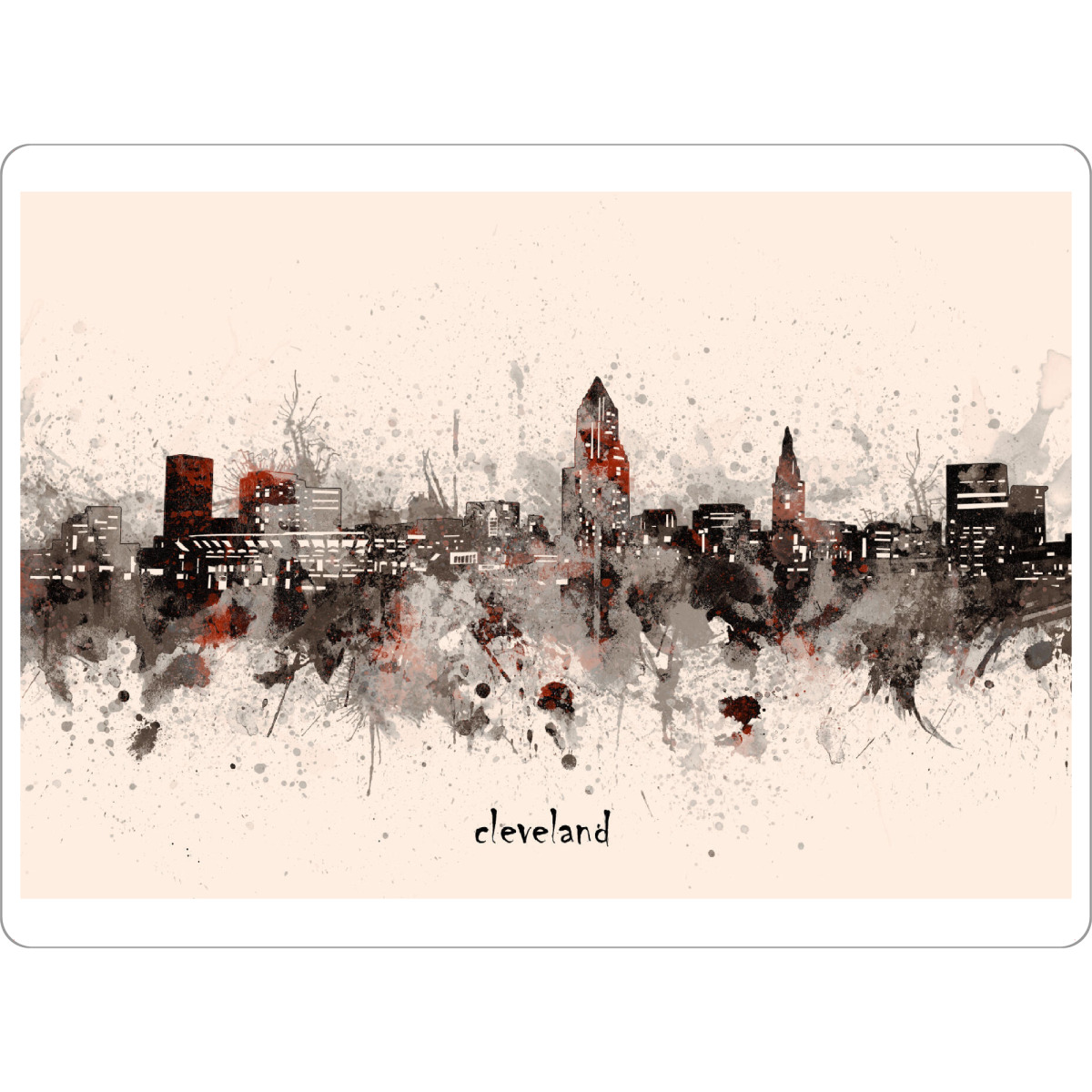 Tischset "Cleveland skyline artistic beige" artboxONE - Städte,Reise,Architektur