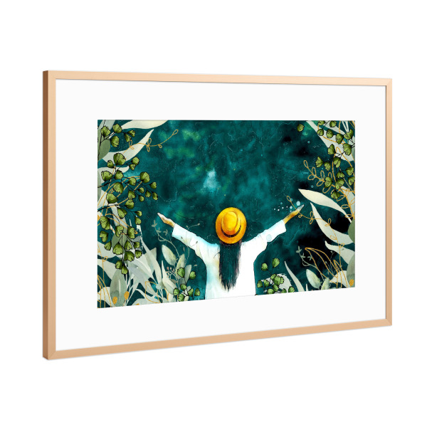 Poster mit Rahmen Kupfer "Women life Happiness" artboxONE - Natur,Liebe