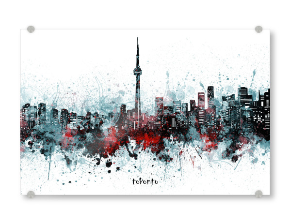 Acrylglasbild "Toronto skyline artistic grey" artboxONE - Städte,Reise,Architektur
