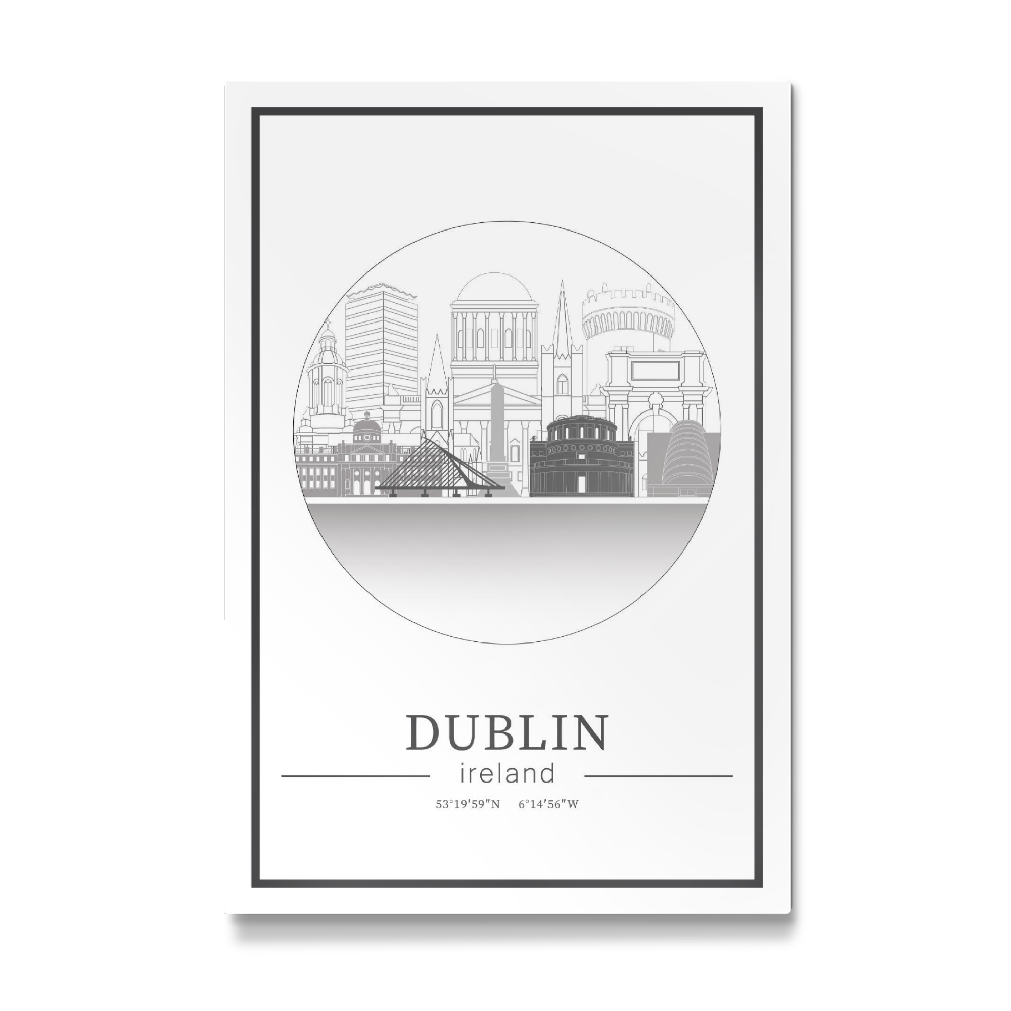 Galerie-Print "Dublin skyline line art circle" 75x50 cm artboxONE