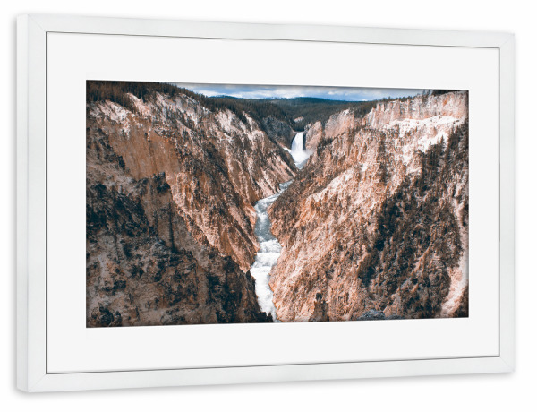 Poster mit Rahmen weiß "Yellowstone River Canyon" artboxONE - Natur,Reise,Reise / Länder