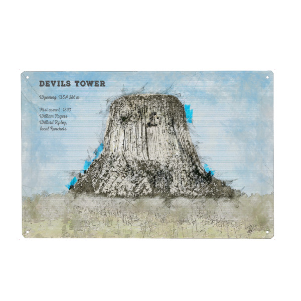 Metall Poster "Devils Tower" artboxONE - Natur,Reise / Länder