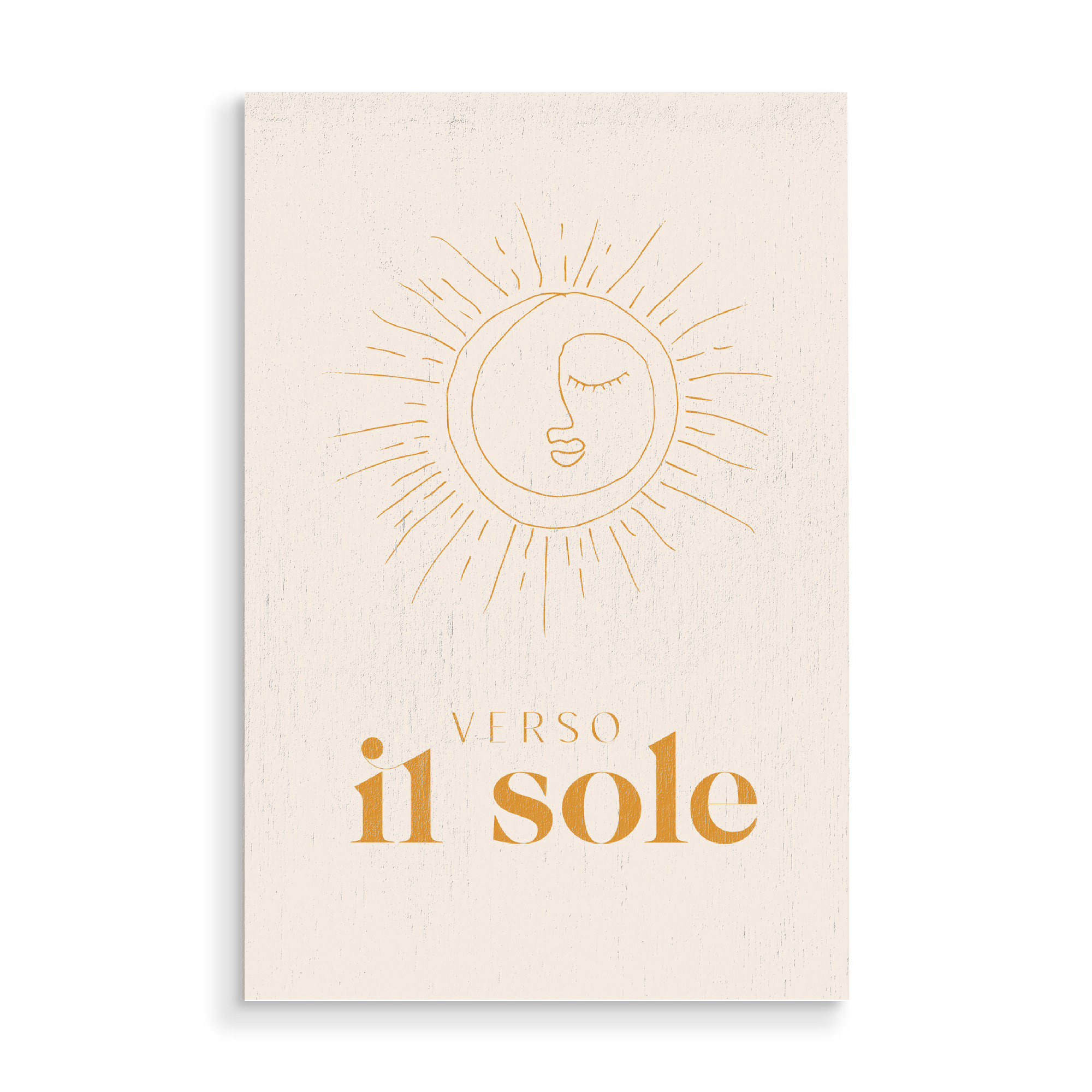 Holzbild "Sun Line Art Italian Words" artboxONE - Typografie,Natur,Reise