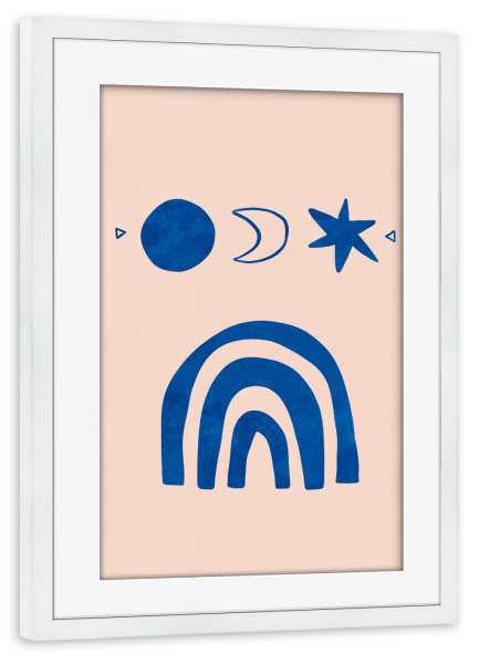 Poster mit Rahmen weiß "Buffiere-Astral Regenbogen" artboxONE - Abstrakt,Galaxy