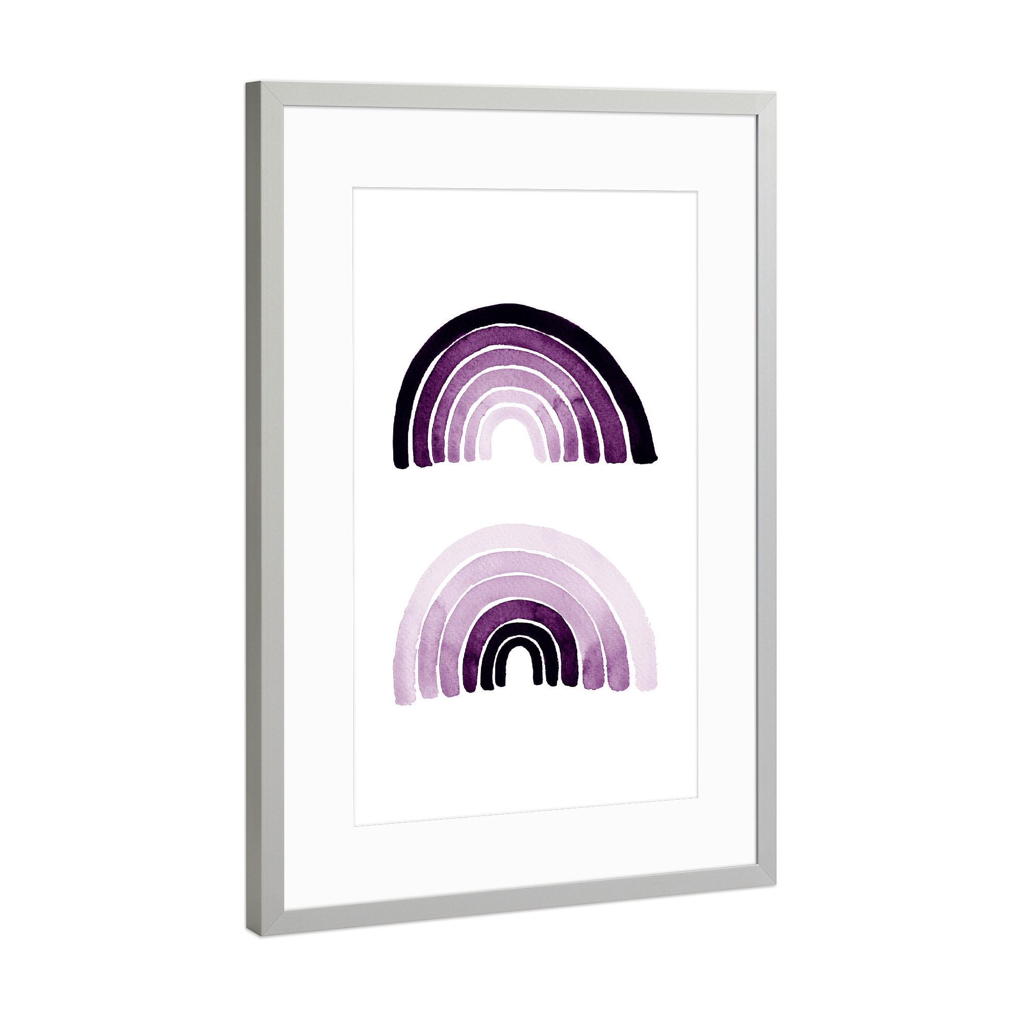 Poster mit Rahmen Silber "Buffiere - Violette Regenbögen" artboxONE - Abstrakt