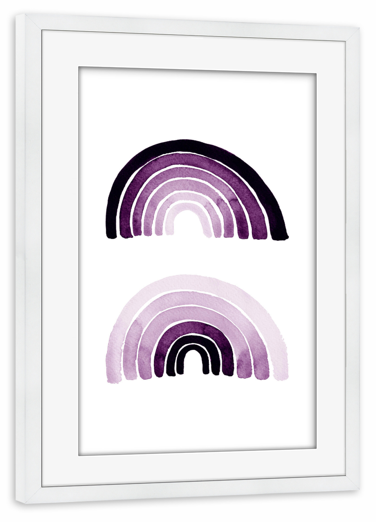 Poster mit Rahmen weiß "Buffiere - Violette Regenbögen" artboxONE - Abstrakt