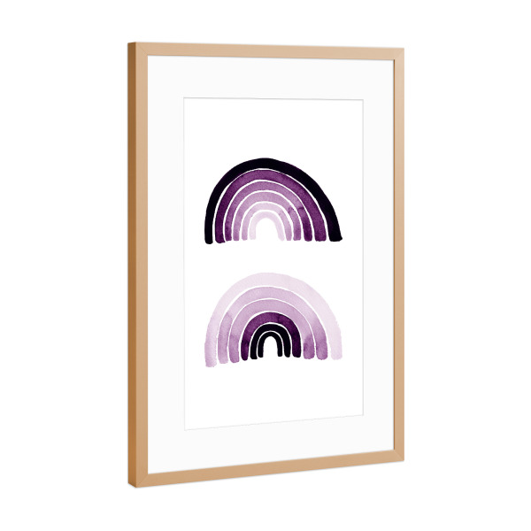 Poster mit Rahmen Kupfer "Buffiere - Violette Regenbögen" artboxONE - Abstrakt