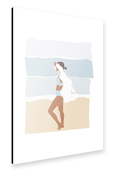 Alu-Dibond "Woman walking at the beach" 30x20 cm artboxONE
