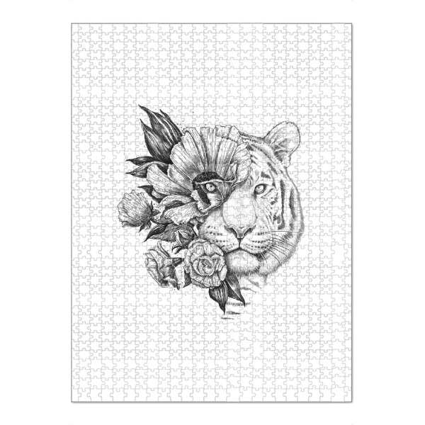 Puzzle Ravensburger "Floral tiger" artboxONE - Natur,Floral,Tiere