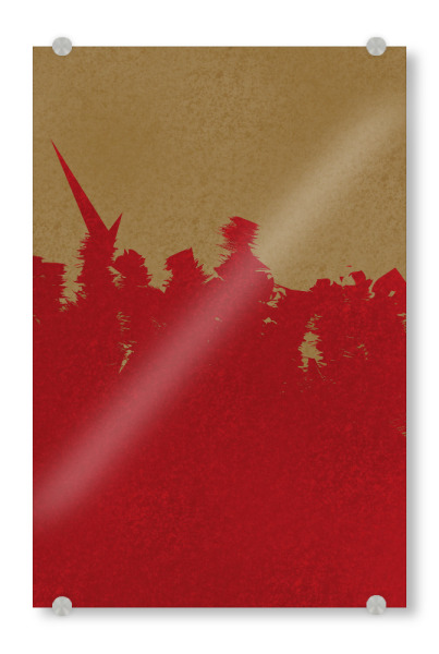 Acrylglasbild "Red and Gold" artboxONE - Abstrakt - Abstract,Red,Gold,Texture,Minimalist,Painting,Abstrakt