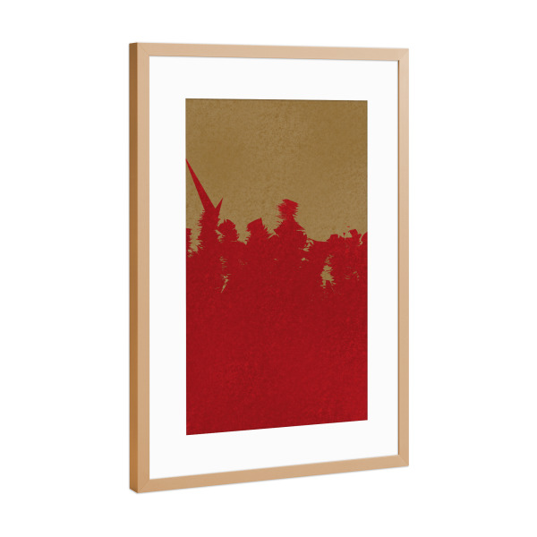 Poster mit Rahmen Kupfer "Red and Gold" artboxONE - Abstrakt - Abstract,Red,Gold,Texture,Minimalist,Painting,Abstrakt