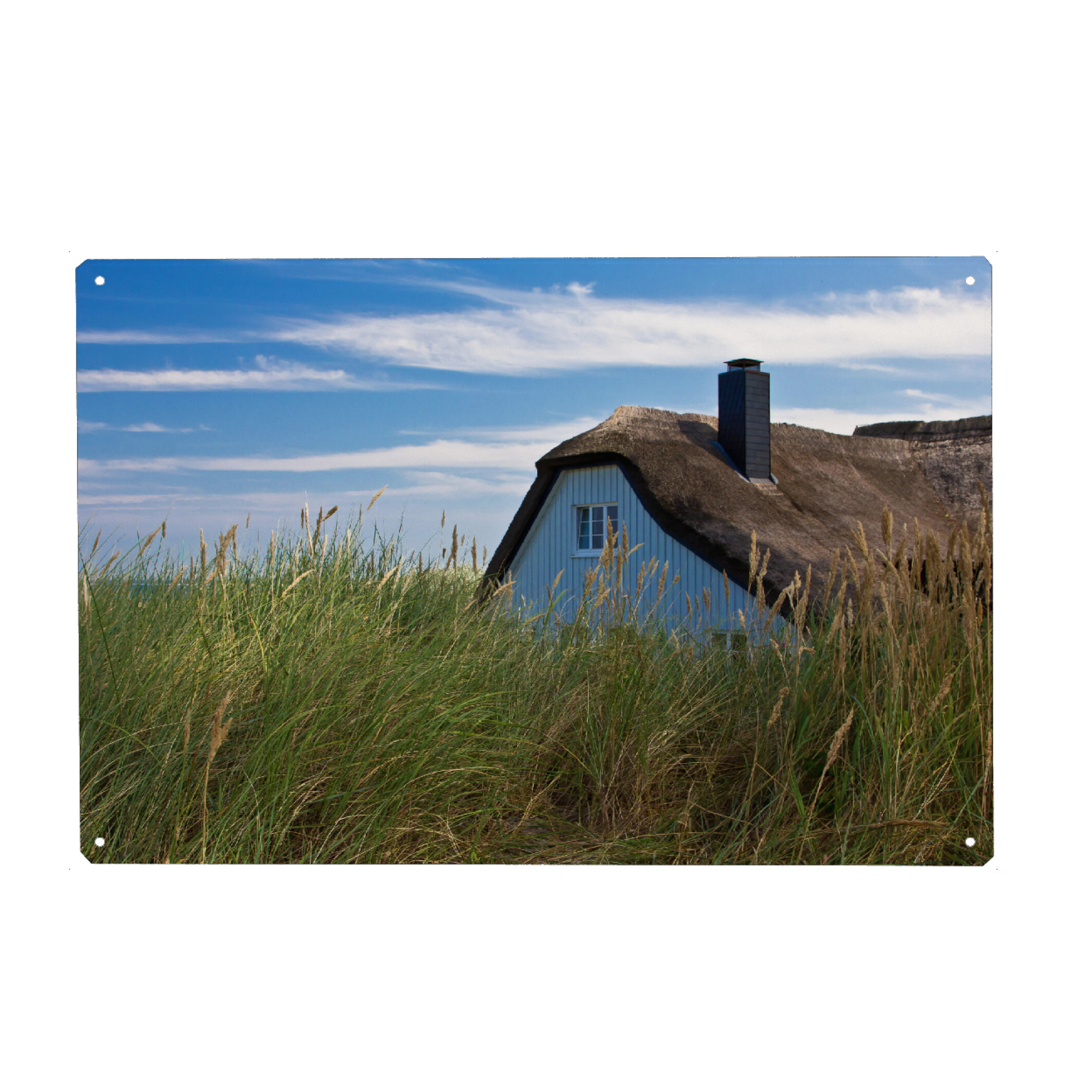 Metall Poster "Haus in den Dünen in Ahrenshoop" artboxONE - Natur,Reise,Architektur,Reise / Strand und Meer