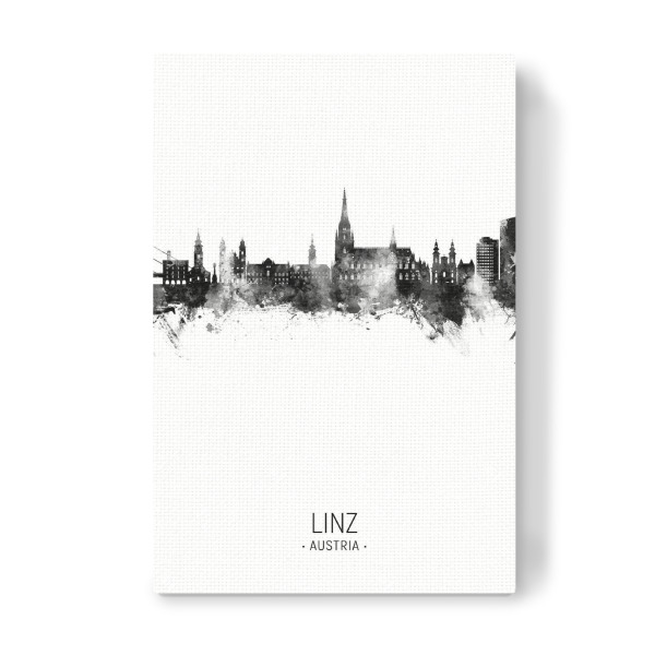 Leinwandbild "Linz Austria Skyline BW" artboxONE - Städte