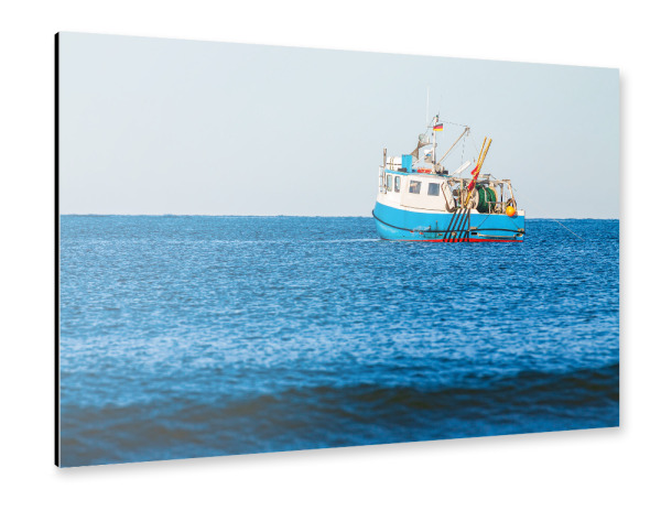 Alu-Dibond "Ostsee mit Fischerboot" 30x20 cm artboxONE