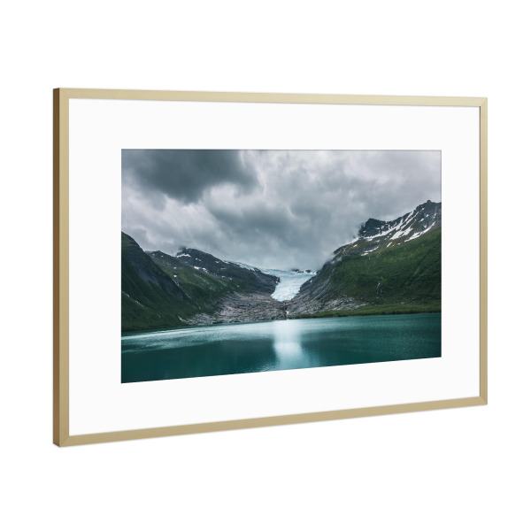 Poster mit Rahmen Gold "Gletschersee" artboxONE - Natur,Reise,Reise / Strand und Meer