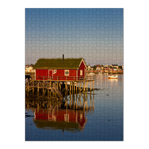 Puzzle Ravensburger "Fischerhütte auf den Lofoten" artboxONE - Natur,Reise,Architektur,Reise / Strand und Meer,Reise / Länder