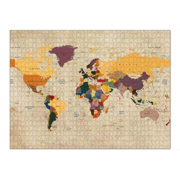 Puzzle Ravensburger "World Map Country 2 (matart)" artboxONE - Kartografie