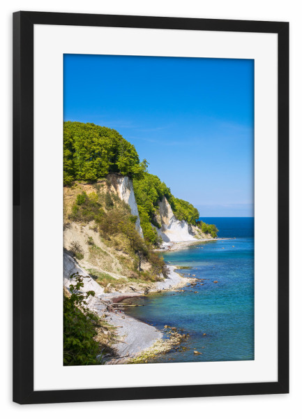 Poster mit Rahmen schwarz "Blick auf Kreidefelsen" artboxONE - Natur,Reise,Reise / Strand und Meer