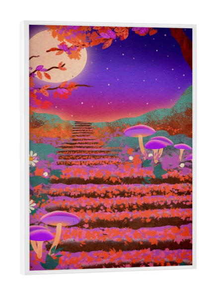 Poster mit weißem Rahmen "Magische Treppe" artboxONE - Natur,Floral