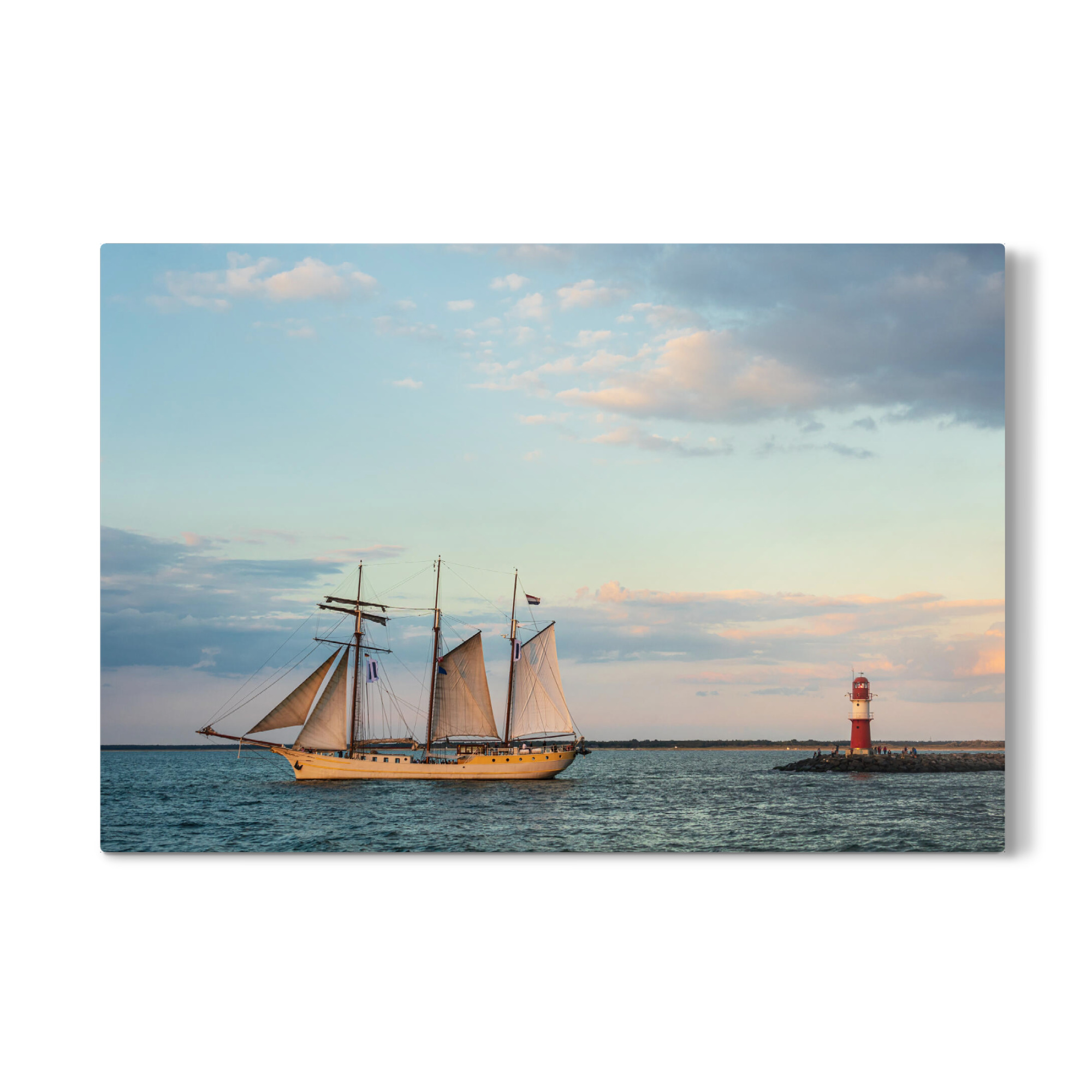 Galerie-Print "Segelschiff und Mole" 30x20 cm artboxONE