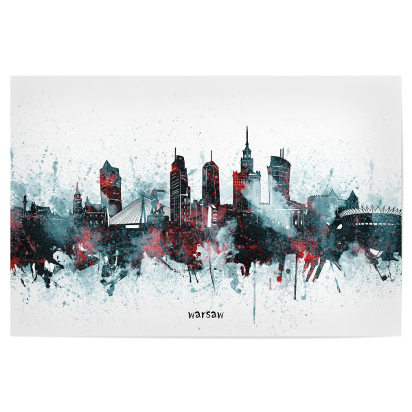 Poster 30x20 cm "Warsaw skyline artistic grey" artboxONE - Städte,Reise,Architektur