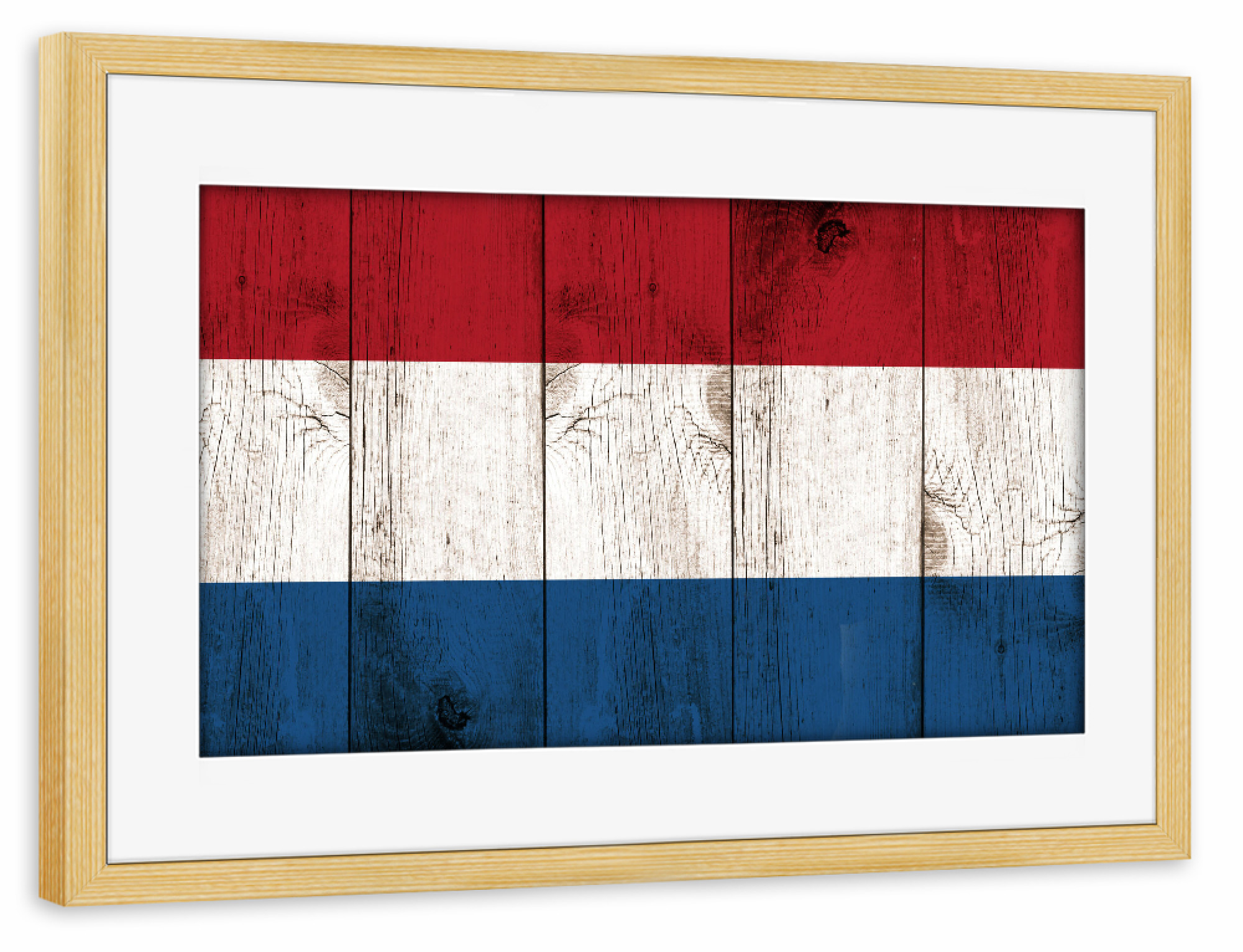 Poster mit Rahmen kiefer "Netherland Vintage Flag" artboxONE - Reise,Abstrakt,Reise / Länder,Städte / Amsterdam