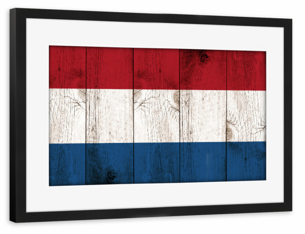 Poster mit Rahmen schwarz "Netherland Vintage Flag" artboxONE - Reise,Abstrakt,Reise / Länder,Städte / Amsterdam