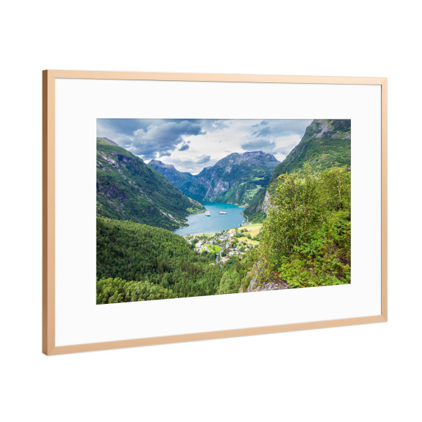 Poster mit Rahmen Kupfer "Geiranger und Fjord" artboxONE - Natur,Reise,Reise / Länder