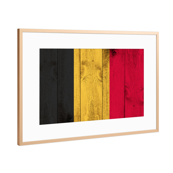 Poster mit Rahmen Kupfer "Belgium Vintage Flag" artboxONE - Abstrakt,Reise / Länder