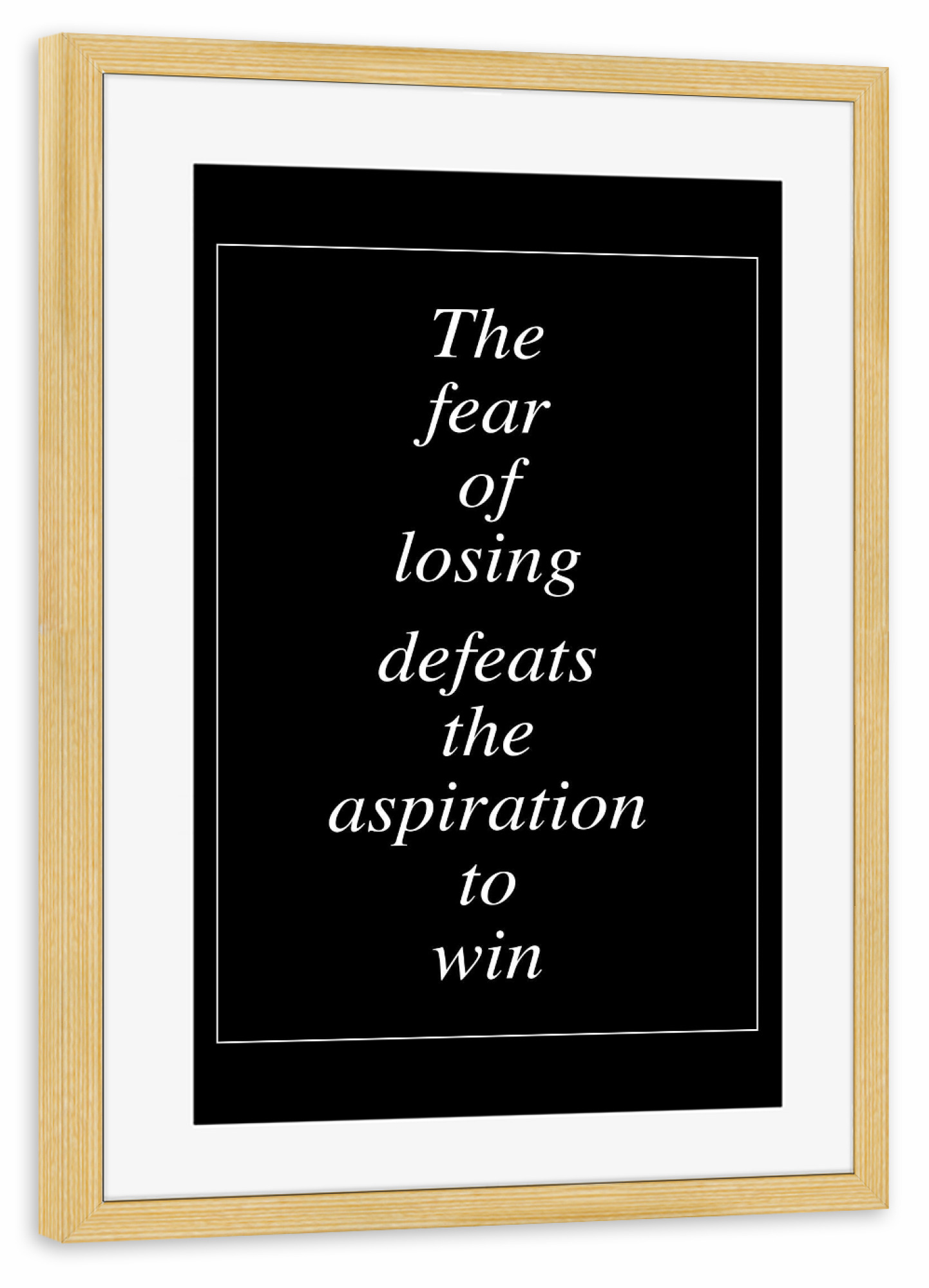 Poster mit Rahmen kiefer "The fear of losing" artboxONE - Typografie - Typography,Typografie,Minimal,Minimalist,Typo