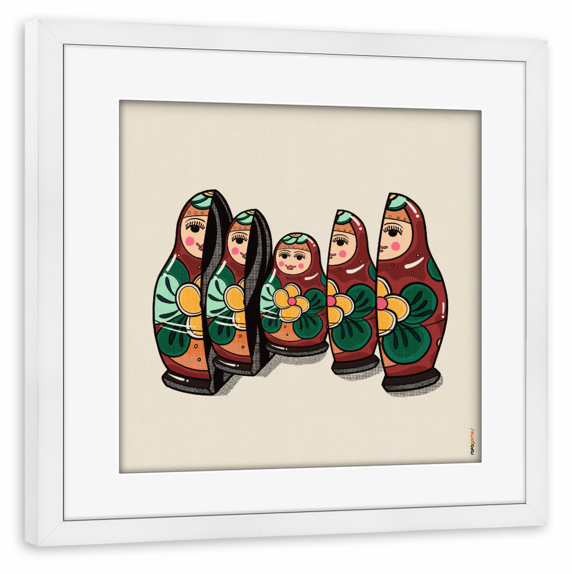 Poster mit Rahmen weiß "Matrioska" artboxONE - Reise / Länder,Städte / Sankt Petersburg