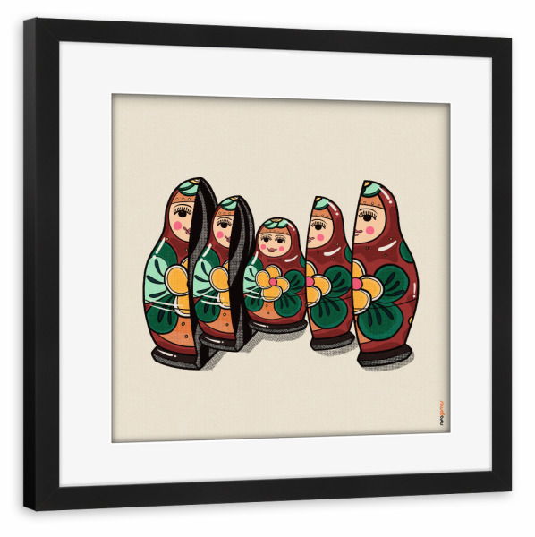 Poster mit Rahmen schwarz "Matrioska" artboxONE - Reise / Länder,Städte / Sankt Petersburg