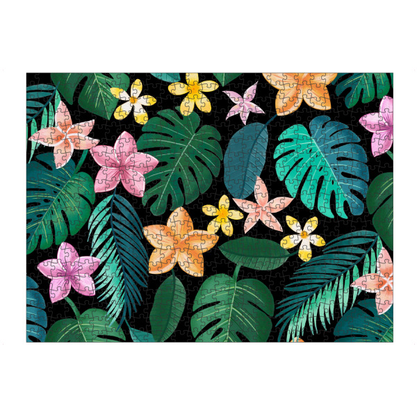 artboxONE Puzzle "Tropenmuster auf Schwarz" artboxONE - Natur,Floral