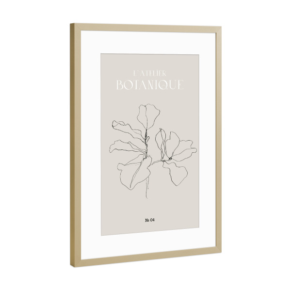 Poster mit Rahmen Gold "Neutral Botanical Theme Collection" artboxONE - Typografie,Natur,Floral