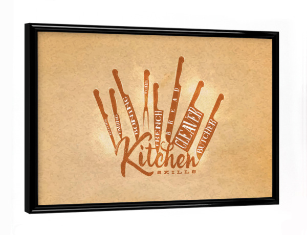 Poster mit schwarzem Rahmen "Meat cutting knives kraft" artboxONE - Essen & Trinken,Für Mama,Für Papa
