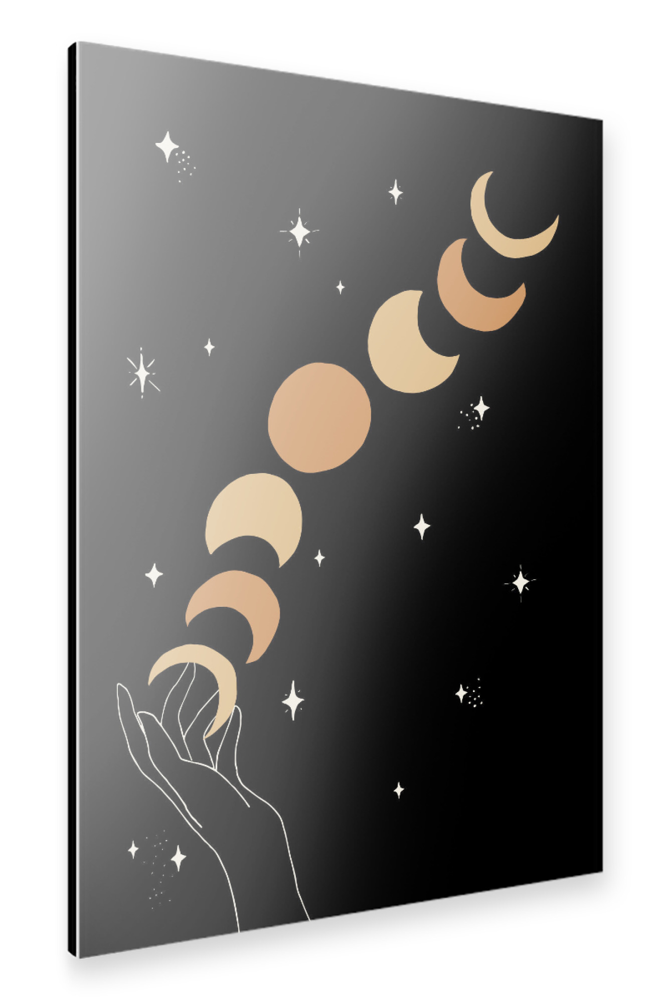 Alu-Dibond "Hand Holding the moon cycle" 75x50 cm artboxONE