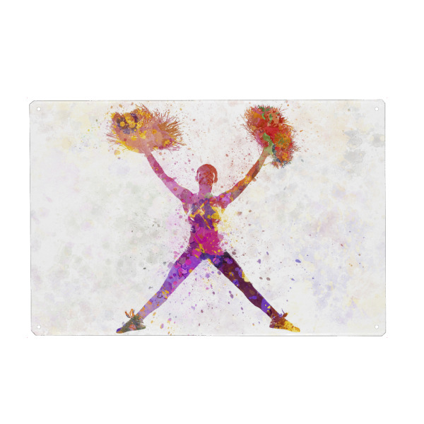 Holzbild "Young cheerleader in watercolor-a" artboxONE - Sport