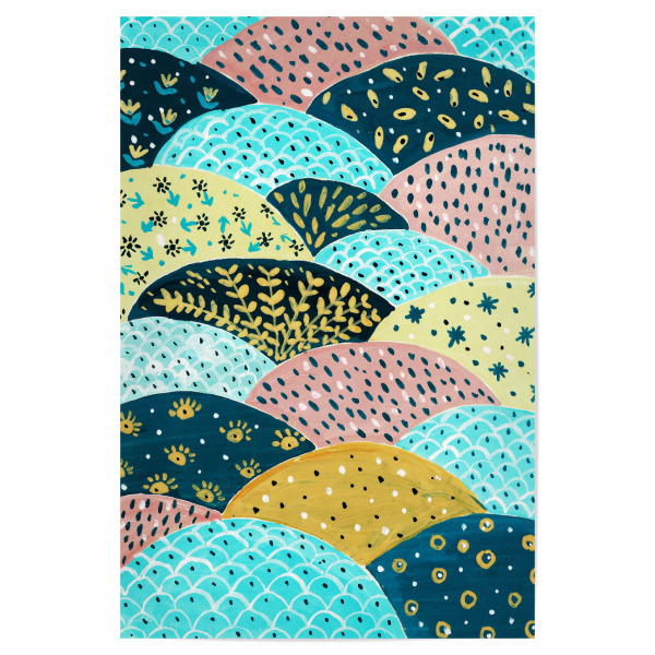 Poster "Anna Iavnir - Bunte Hügel" artboxONE - Natur,Floral,Für Kinder