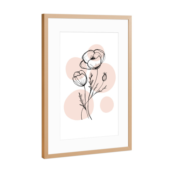 Poster mit Rahmen Kupfer "Buffiere-Botanicals Mohnblume" artboxONE - Natur,Floral