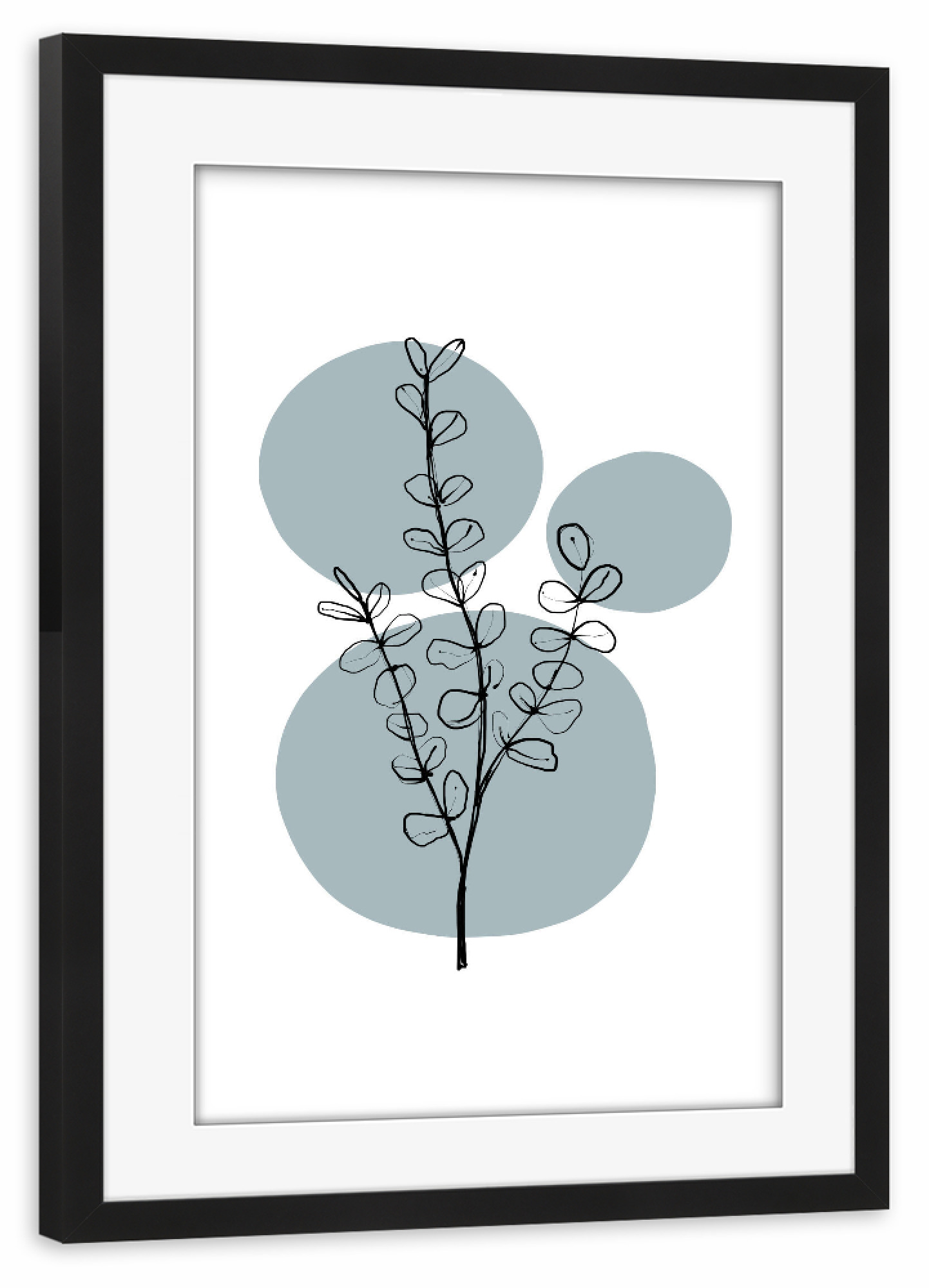 Poster mit Rahmen schwarz "Buffiere-Botanicals Eucalyptus" artboxONE - Natur,Floral