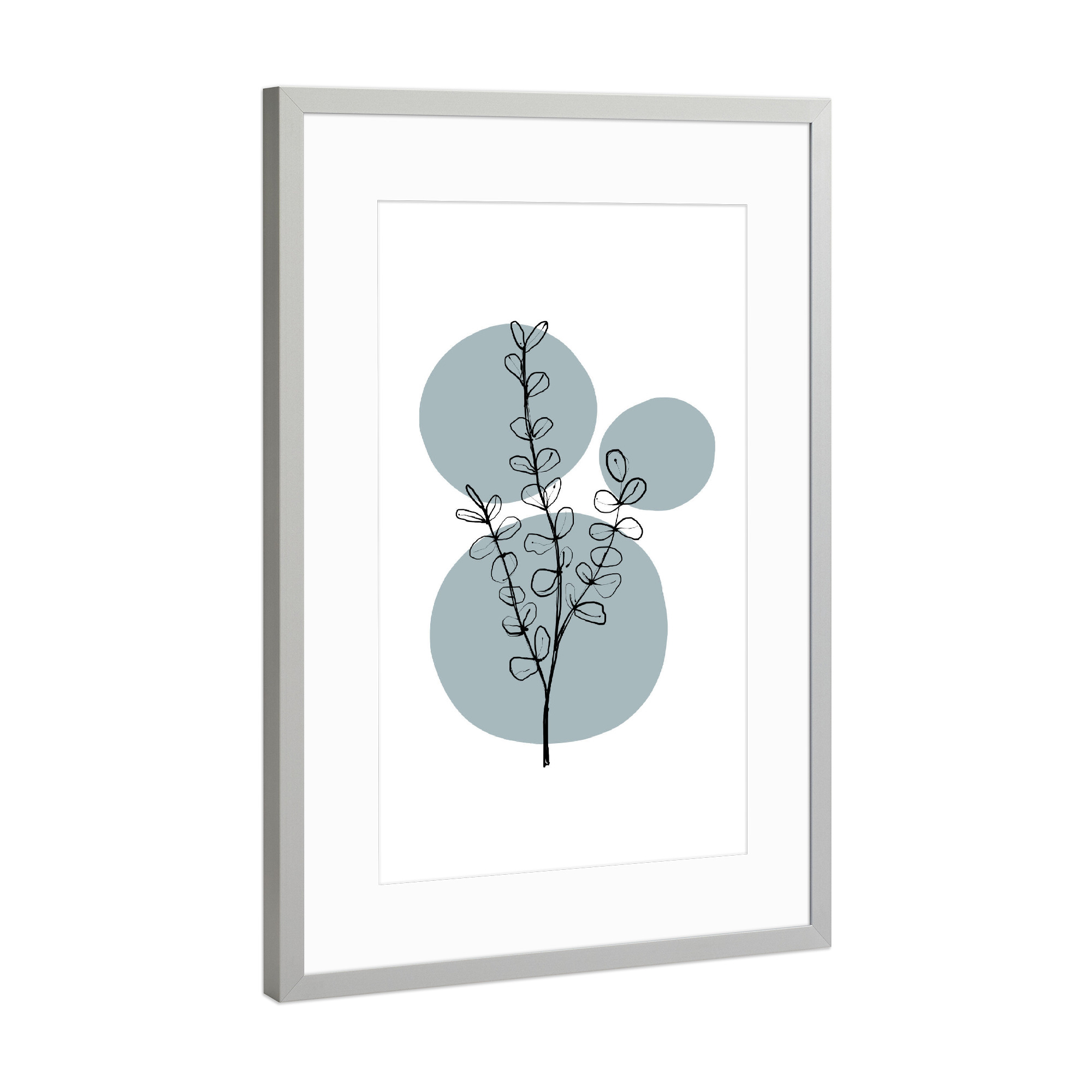 Poster mit Rahmen Silber "Buffiere-Botanicals Eucalyptus" artboxONE - Natur,Floral
