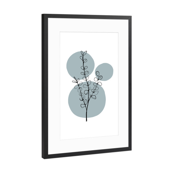 Poster mit Rahmen Schwarz (Metallic) "Buffiere-Botanicals Eucalyptus" artboxONE - Natur,Floral