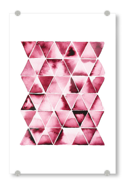 Acrylglasbild "Rote Aquarell Dreiecke" artboxONE - Abstrakt