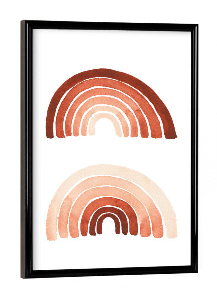 Poster mit schwarzem Rahmen "Buffiere - Orange Regenbogen" artboxONE - Abstrakt