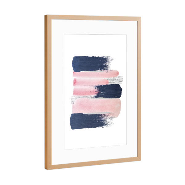 Poster mit Rahmen Kupfer "Buffiere - Konstellation" artboxONE - Abstrakt - Abstrakt,Aquarell,Wasserfarben,Striche,Pinsel,Linien