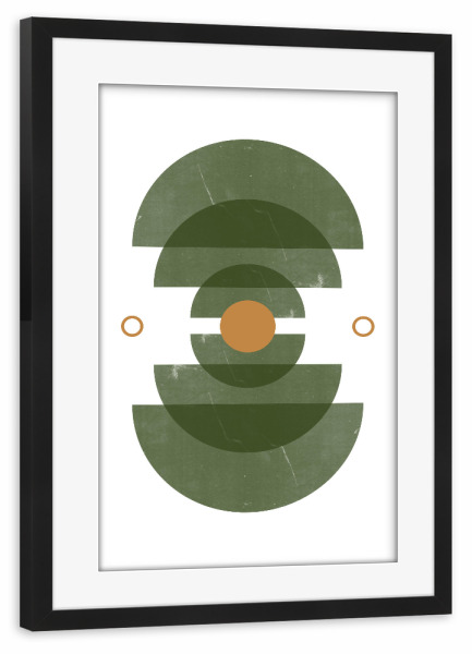 Poster mit Rahmen schwarz "Aesthetic Gallery - Formen Grün" artboxONE - Abstrakt,Geometrie