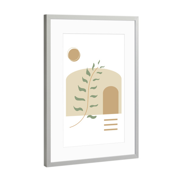 Poster mit Rahmen Silber "Aesthetic Gallery - Boho Botanik" artboxONE - Abstrakt,Geometrie