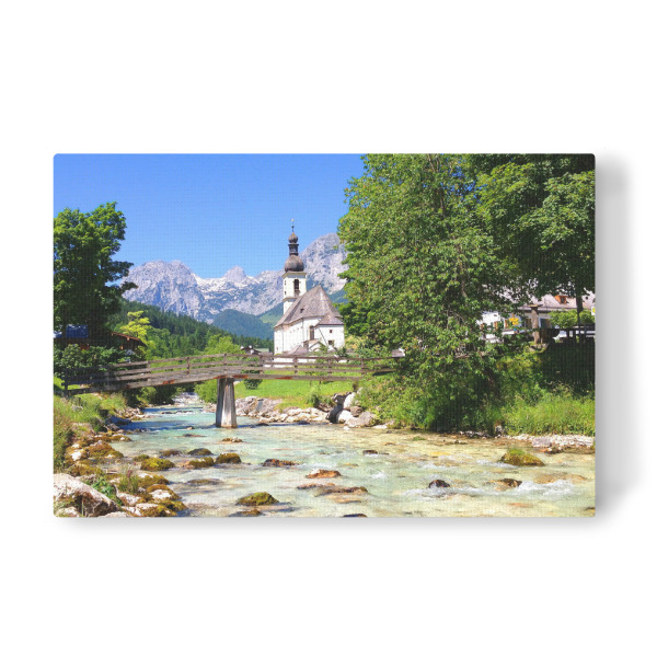Leinwandbild "Dorfkirche von Ramsau" artboxONE - Natur,Reise,Architektur